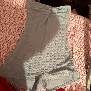 Light Blue Textured Tube Romper